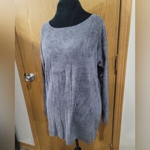 Barefoot Dreams CozyChic Ultra Lite Pullover Sweater Grey 1X
